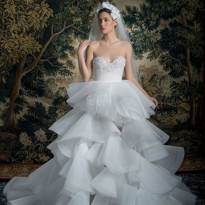 ruffled wedding dresses