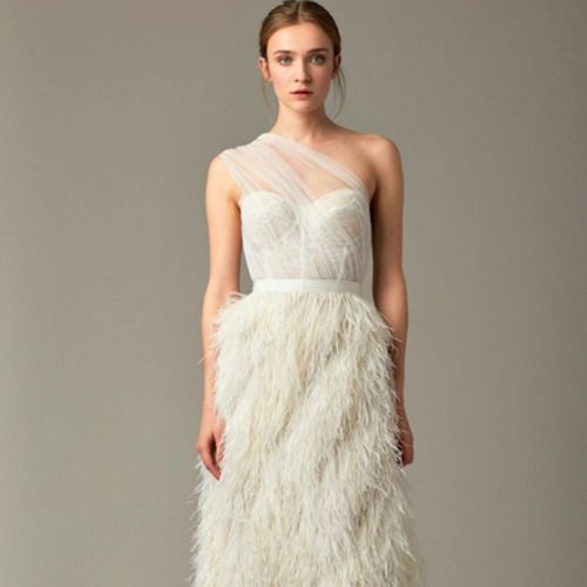 feather wedding dresses