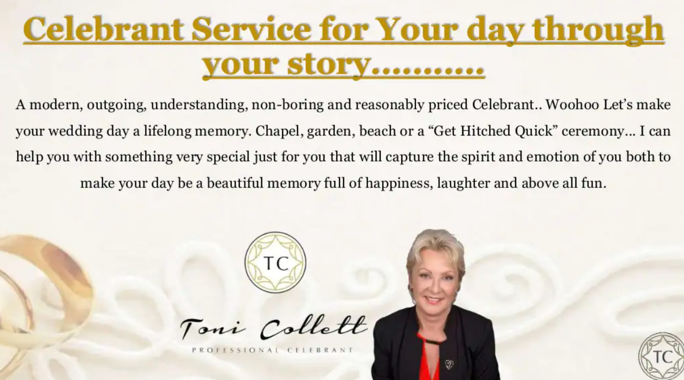 Toni Collett Professional Celebrant