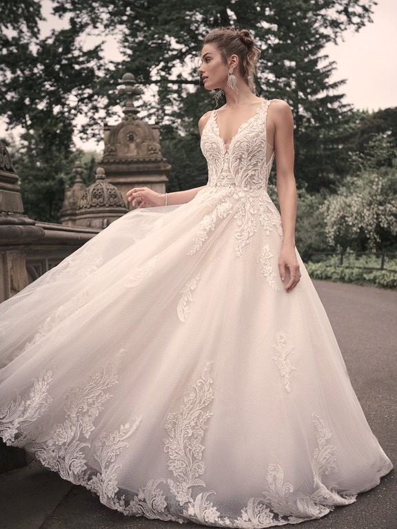 Angelic Beauty: Strapless Wedding Gown with Removable Puff Sleeves –  HAREM's Brides